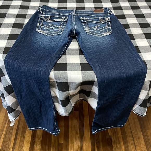 Buckle BKE Culture Cropped Capri Jeans Size 30 x 26 Stretch Metallic Flap Pocket - Picture 3 of 13